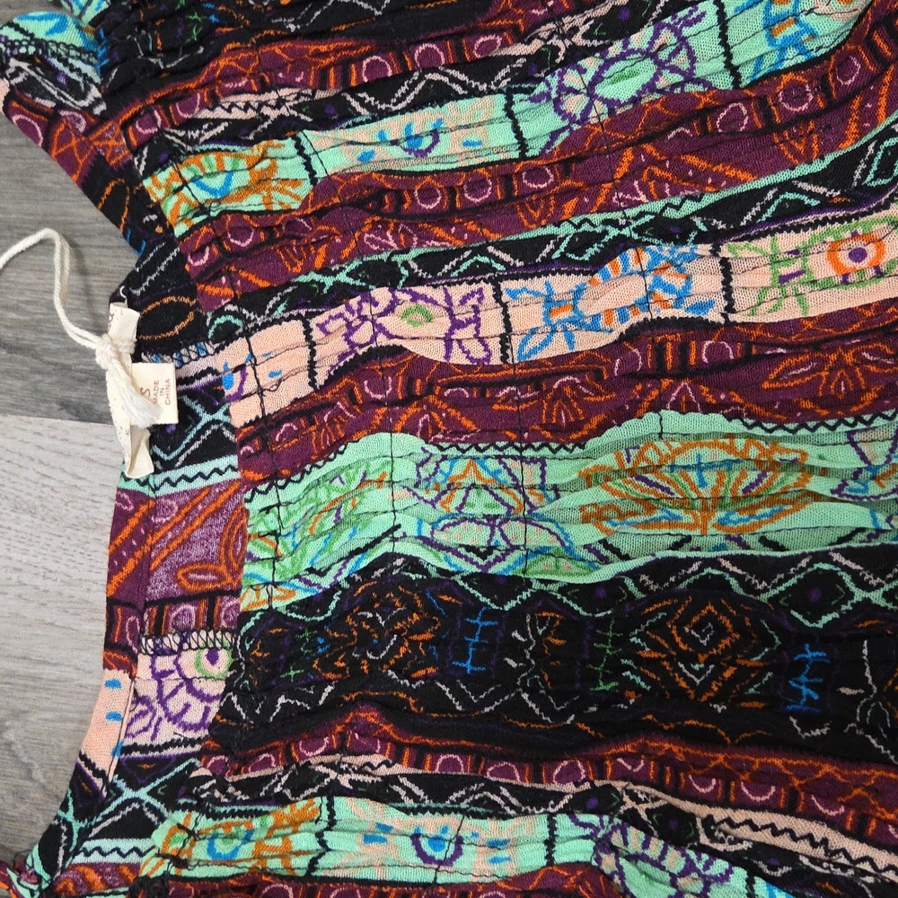 NWT Hem & Thread Lace-Up Sides Boho Stripe Sleeveless Multicolor Dress - Picture 5 of 8
